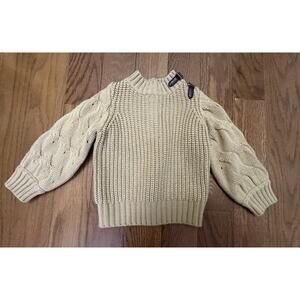 JANIE AND JACK Brown Cable Knit Sweater With Buckles Size 18-24 Months